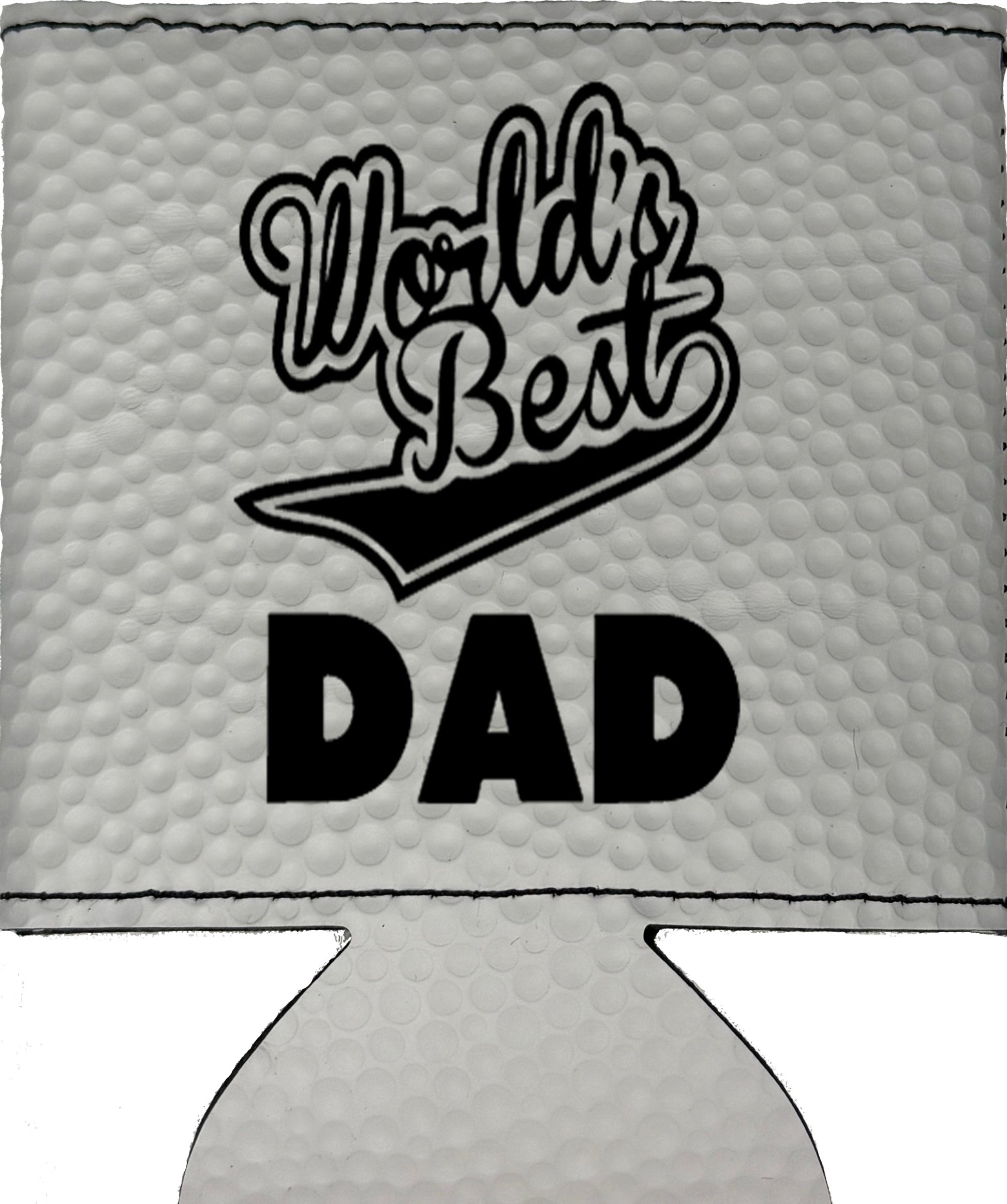 World's Best Dad Magnetic Leather Koozie-Golf Ball