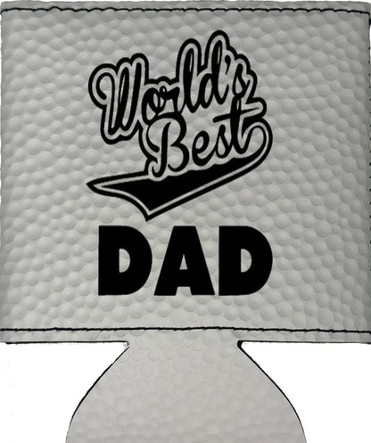World's Best Dad Magnetic Leather Koozie-Golf Ball