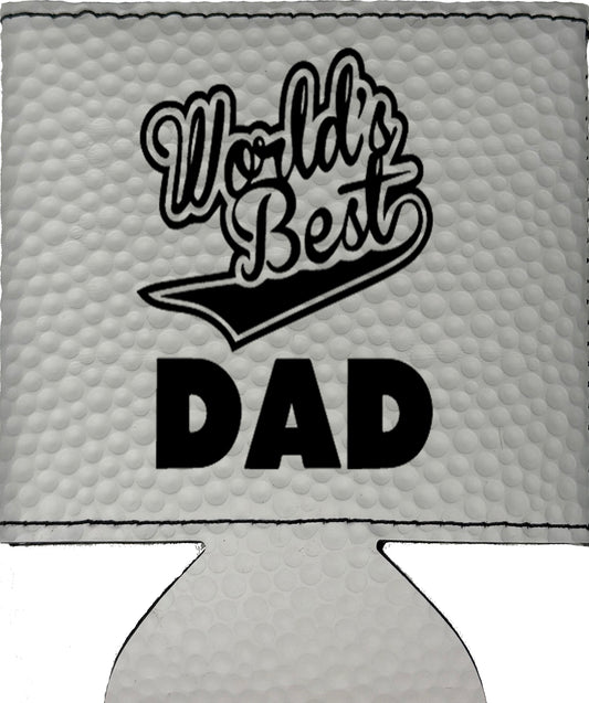 World's Best Dad Magnetic Leather Koozie-Golf Ball