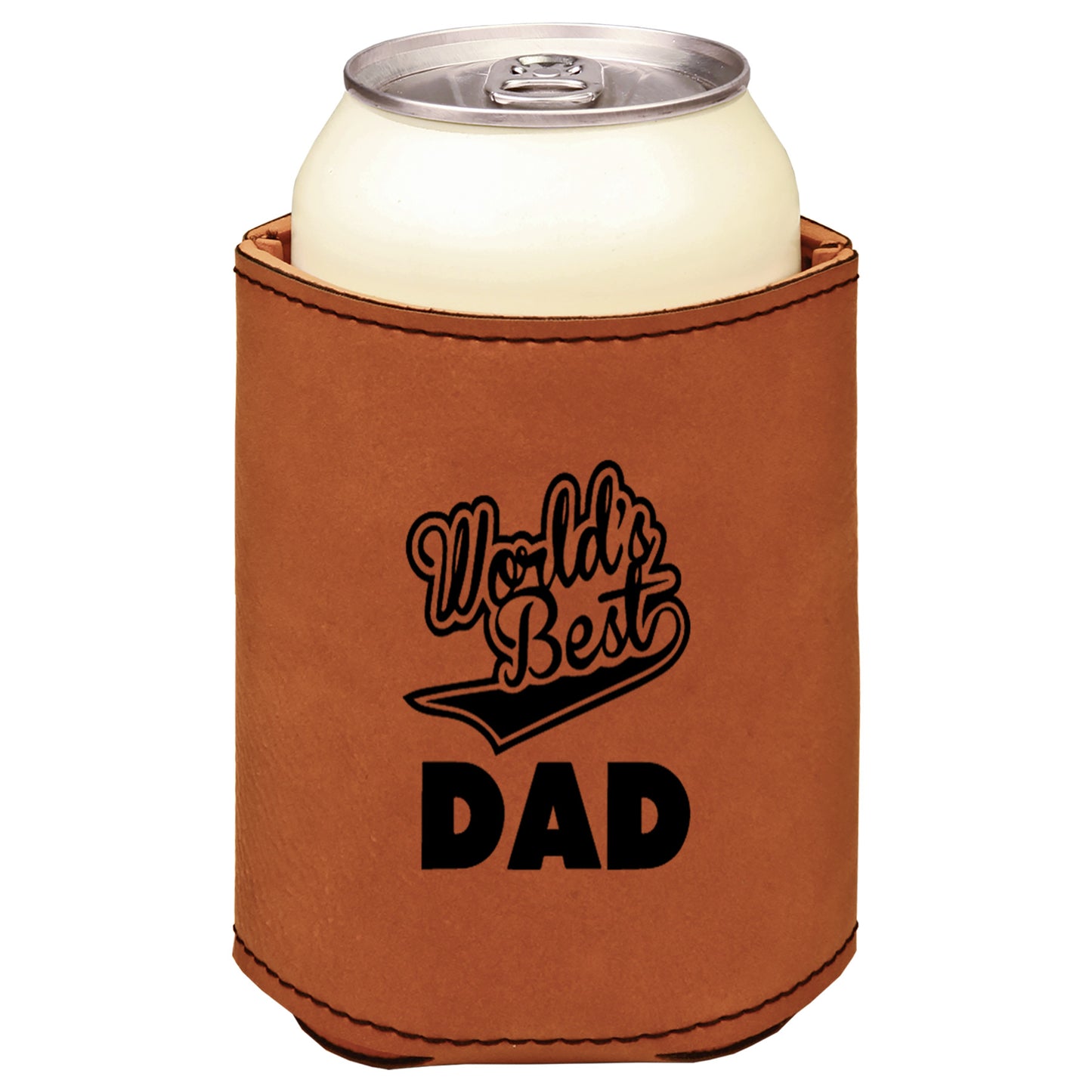 World's Best Dad Leatherette Koosie-Rawhide