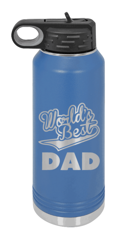 World's Best Dad - 32oz Water Bottle Laser Engraved- Royal Blue