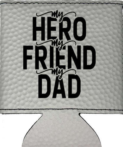 My Hero My Friend My Dad Magnetic Leather Koozie-Golf Ball