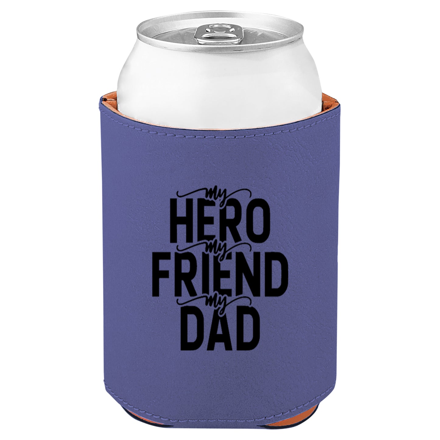 My Hero My Friend My Dad Leatherette Koosie-Purple