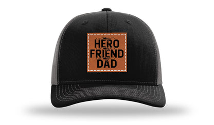 My Hero My Friend My Dad Leather Patch Richardson 112 Hat