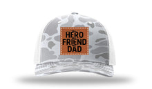 Load image into Gallery viewer, Hero Friend Dad Leather Patch Richardson 112PFP Camo Hat
