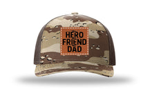 Load image into Gallery viewer, Hero Friend Dad Leather Patch Richardson 112PFP Camo Hat

