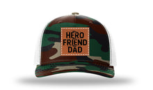 Load image into Gallery viewer, Hero Friend Dad Leather Patch Richardson 112PFP Camo Hat
