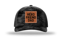 Load image into Gallery viewer, Hero Friend Dad Leather Patch Richardson 112PFP Camo Hat
