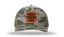 Load image into Gallery viewer, Hero Friend Dad Leather Patch Richardson 112PFP Camo Hat
