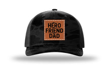 Load image into Gallery viewer, Hero Friend Dad Leather Patch Richardson 112PFP Camo Hat
