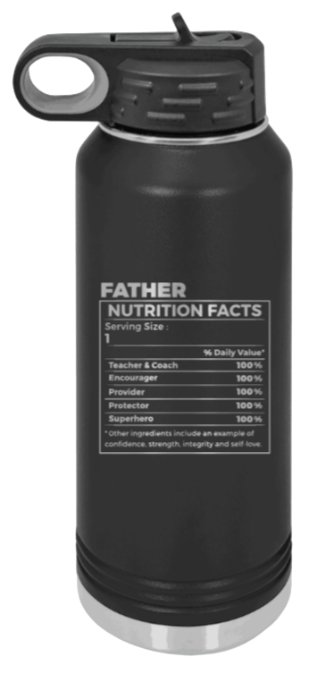  Father Nutrition - 32oz Water Bottle Laser Engraved- Black