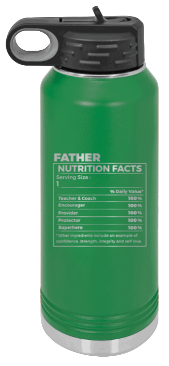  Father Nutrition - 32oz Water Bottle Laser Engraved- Green