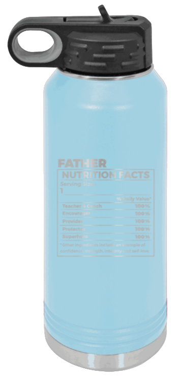  Father Nutrition - 32oz Water Bottle Laser Engraved- Light Blue