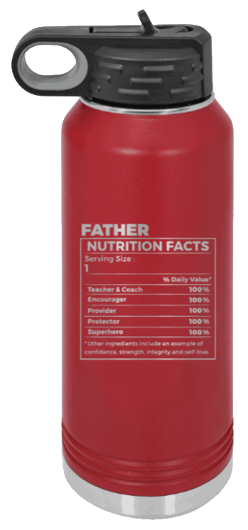  Father Nutrition - 32oz Water Bottle Laser Engraved- Maroon