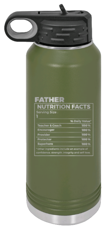  Father Nutrition - 32oz Water Bottle Laser Engraved- Olive