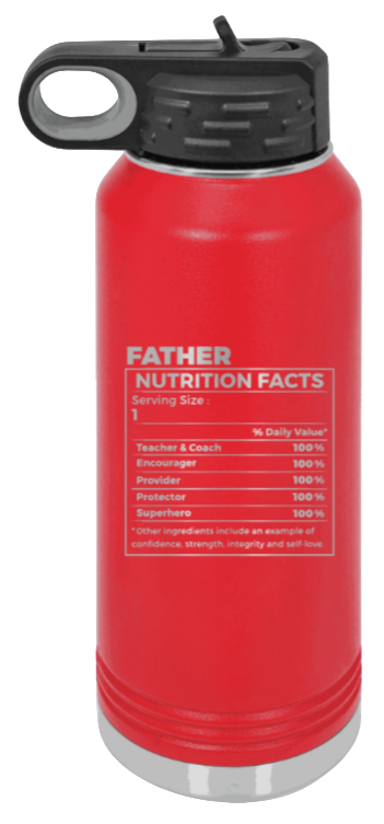  Father Nutrition - 32oz Water Bottle Laser Engraved- Red