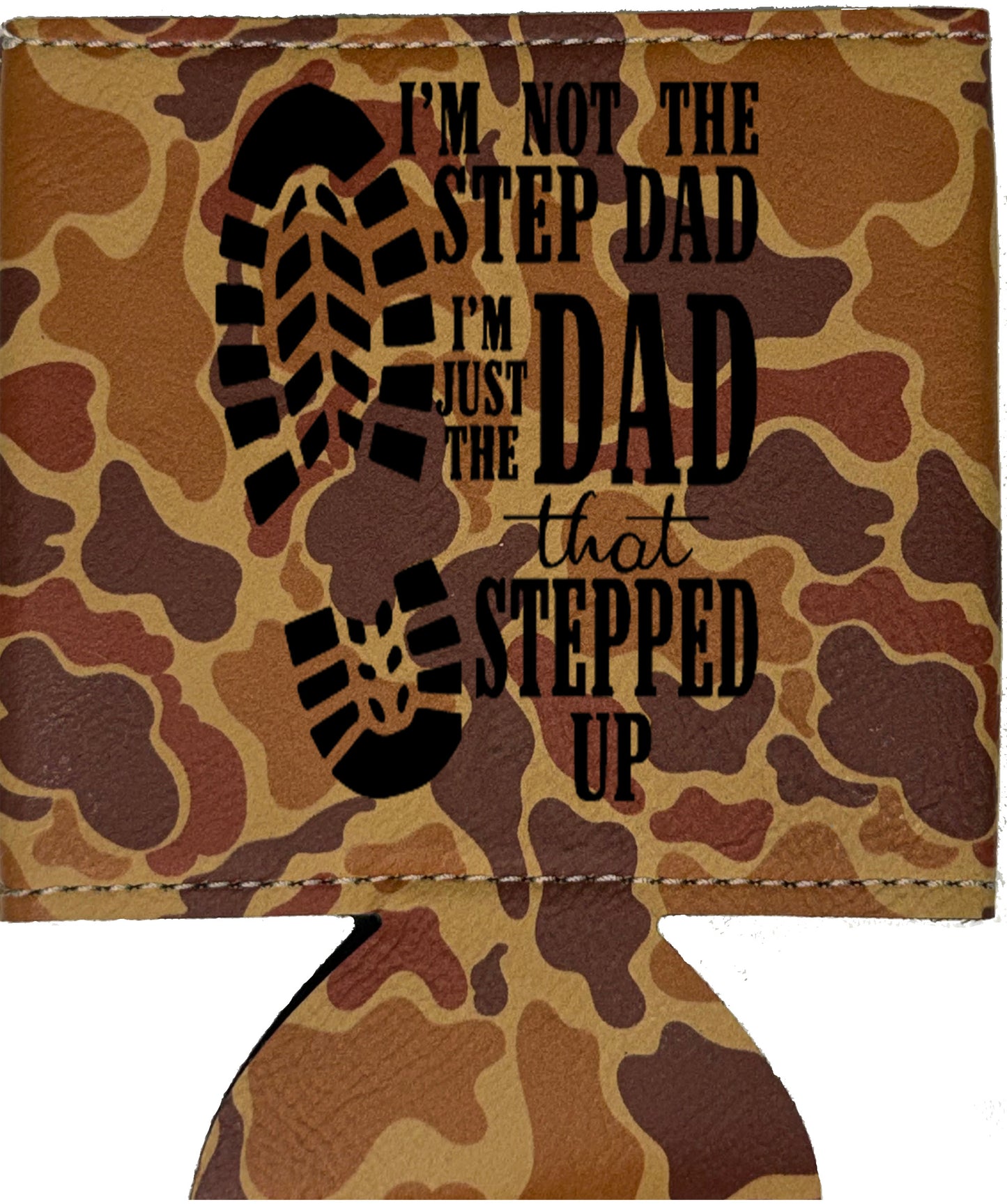 Dad That Stepped Up Leatherette Koosie-Drake Duck Camo