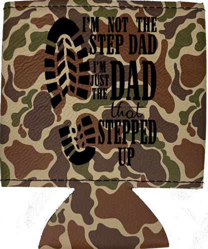 Dad That Stepped Up Magnetic Leather Koozie-Fowl Play Camo