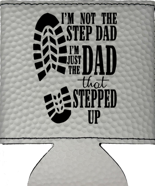 Dad That Stepped Up Magnetic Leather Koozie-Golf Ball