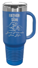 Load image into Gallery viewer, Father &amp; Son - Best Friends for Life Fist Bump 40oz Handle Mug Laser Engraved
