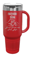 Load image into Gallery viewer, Father &amp; Son - Best Friends for Life Fist Bump 40oz Handle Mug Laser Engraved
