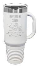 Load image into Gallery viewer, Father &amp; Son - Best Friends for Life Fist Bump 40oz Handle Mug Laser Engraved
