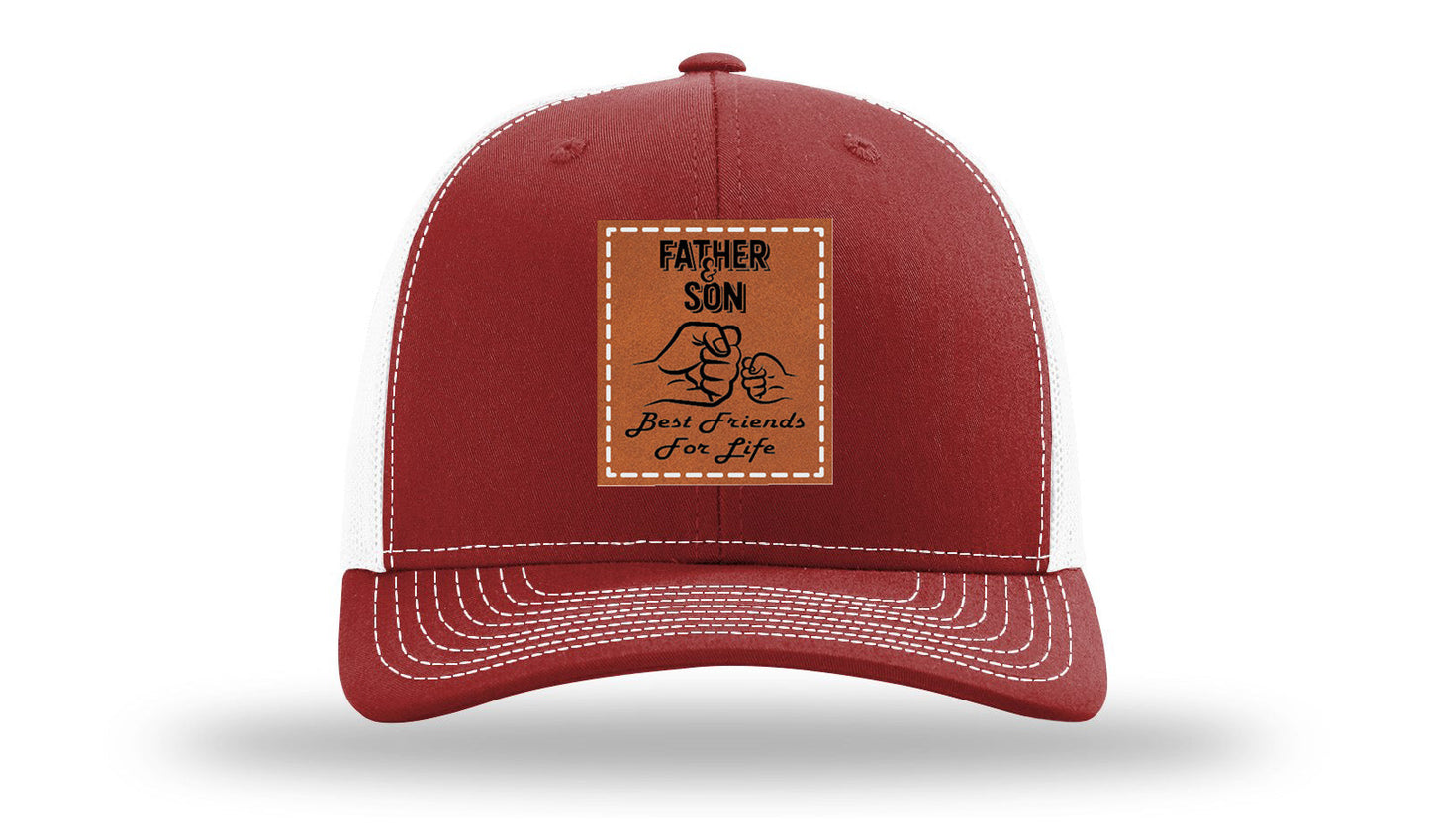 Father & Son Fist Bump Leather Patch Richardson 112 Hat