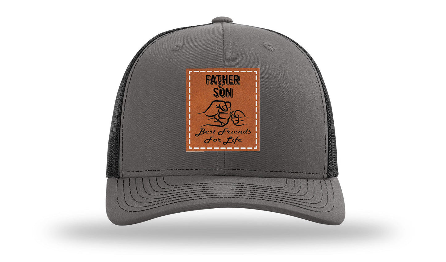 Father & Son Fist Bump Leather Patch Richardson 112 Hat