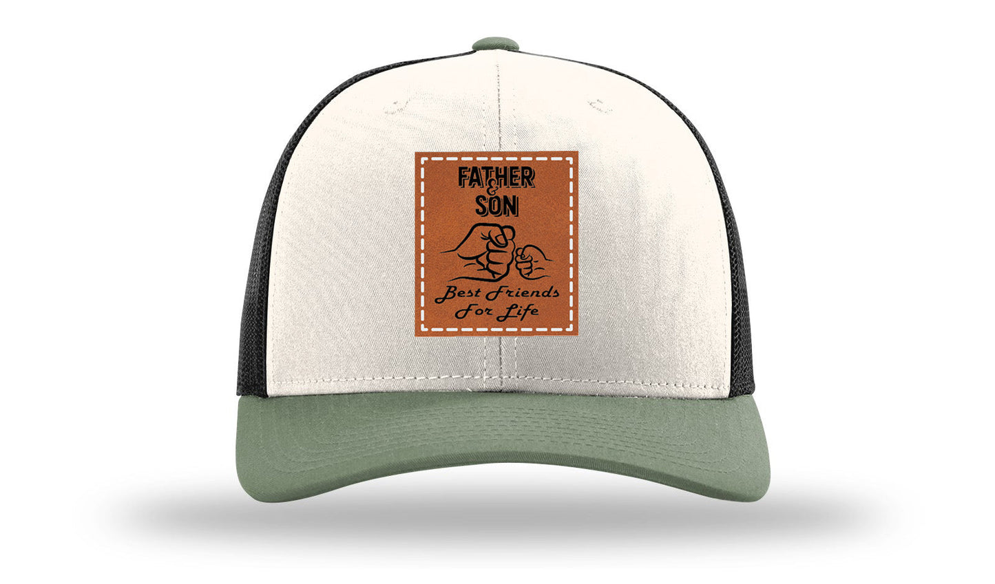 Father & Son Fist Bump Leather Patch Richardson 112 Hat