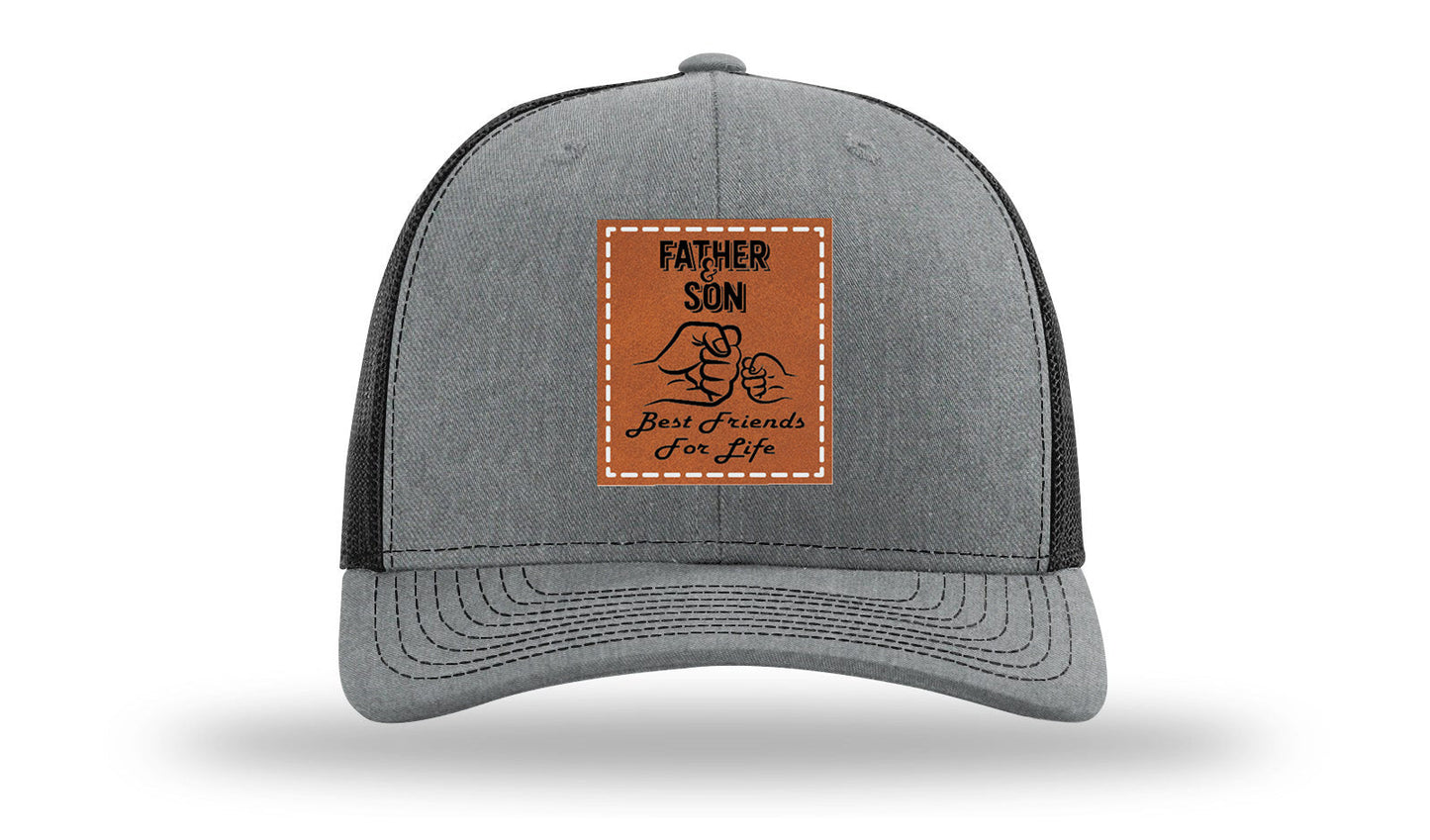 Father & Son Fist Bump Leather Patch Richardson 112 Hat