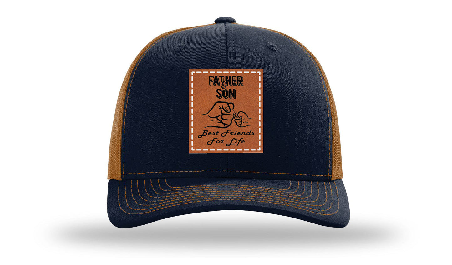 Father & Son Fist Bump Leather Patch Richardson 112 Hat