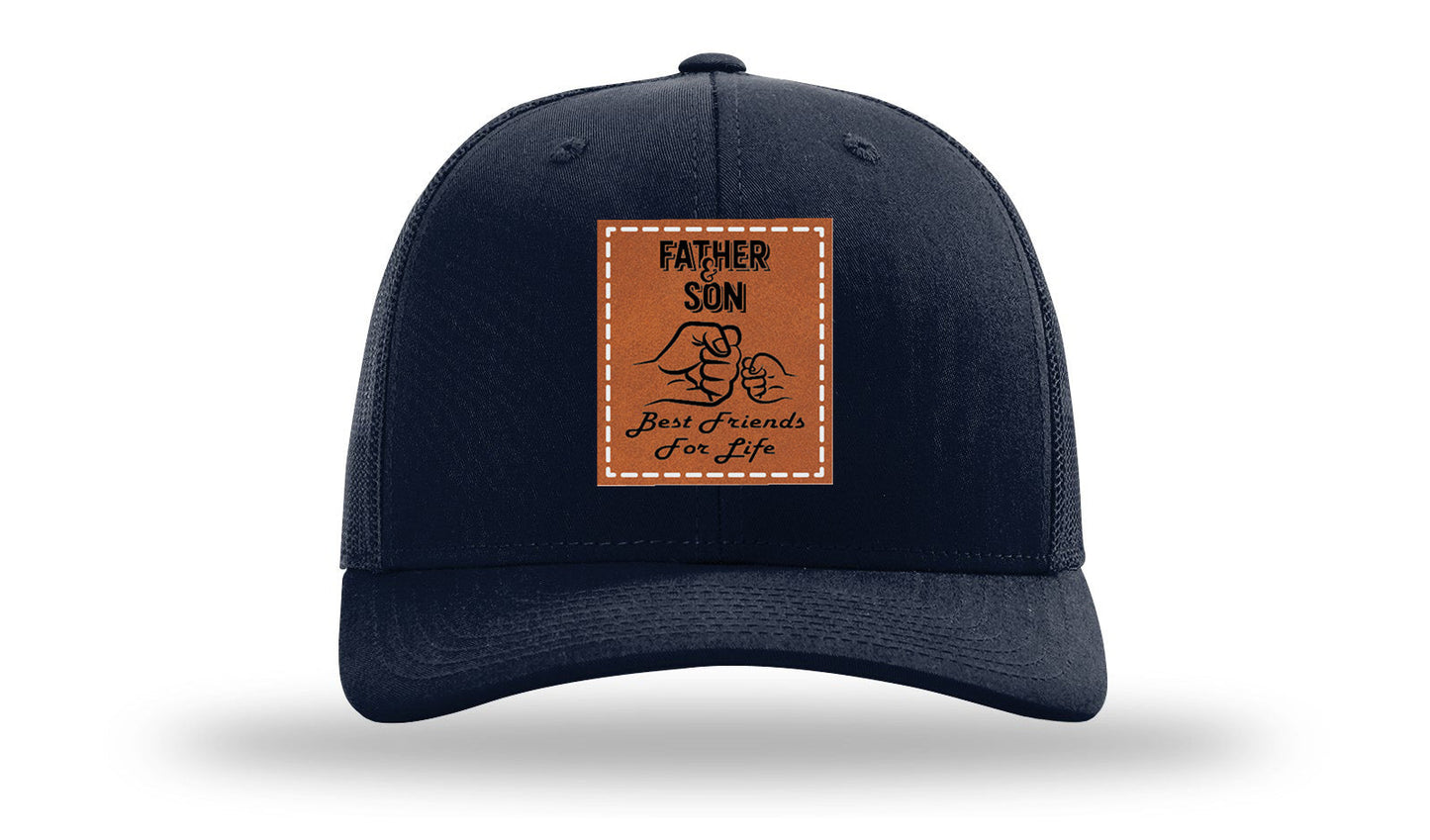 Father & Son Fist Bump Leather Patch Richardson 112 Hat
