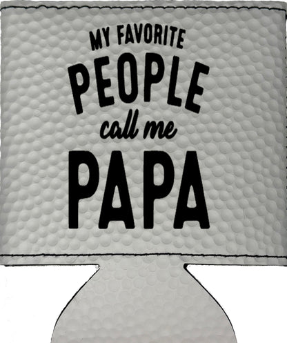My Favorite People Call Me Papa Magnetic Leather Koozie-Golf Ball