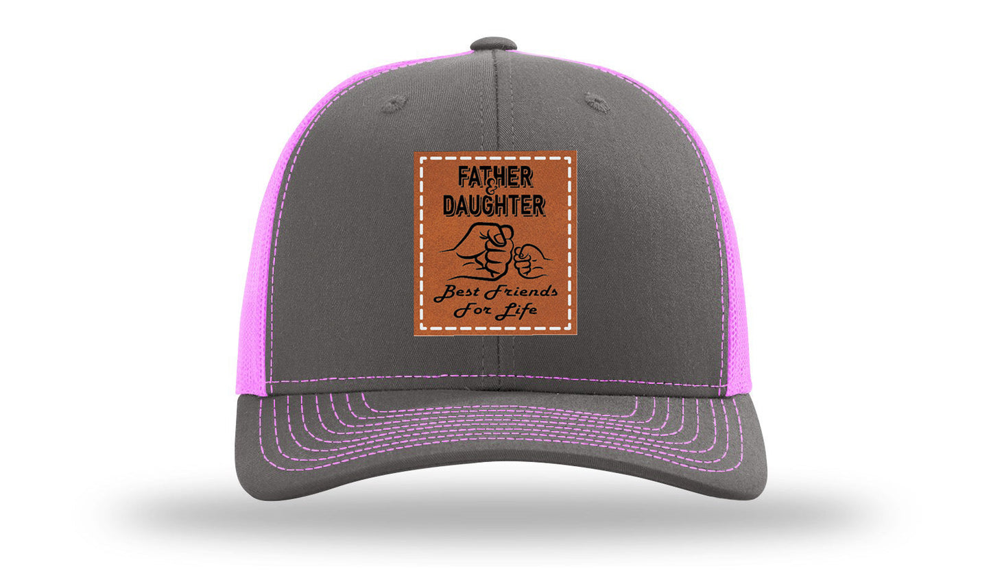 Father & Daughter Fist Bump Leather Patch Richardson 112 Hat
