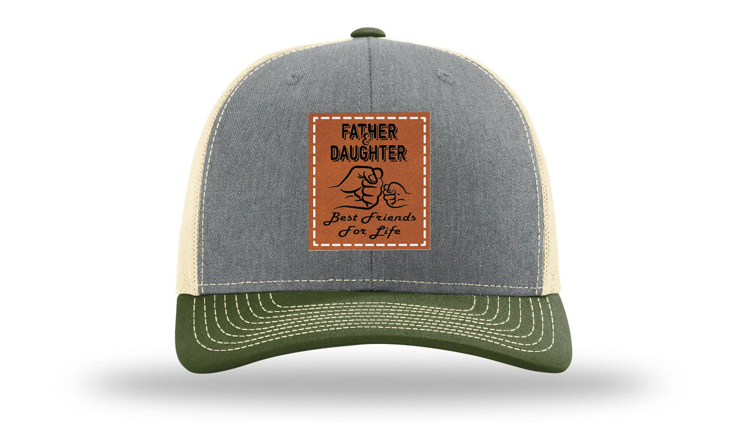 Father & Daughter Fist Bump Leather Patch Richardson 112 Hat