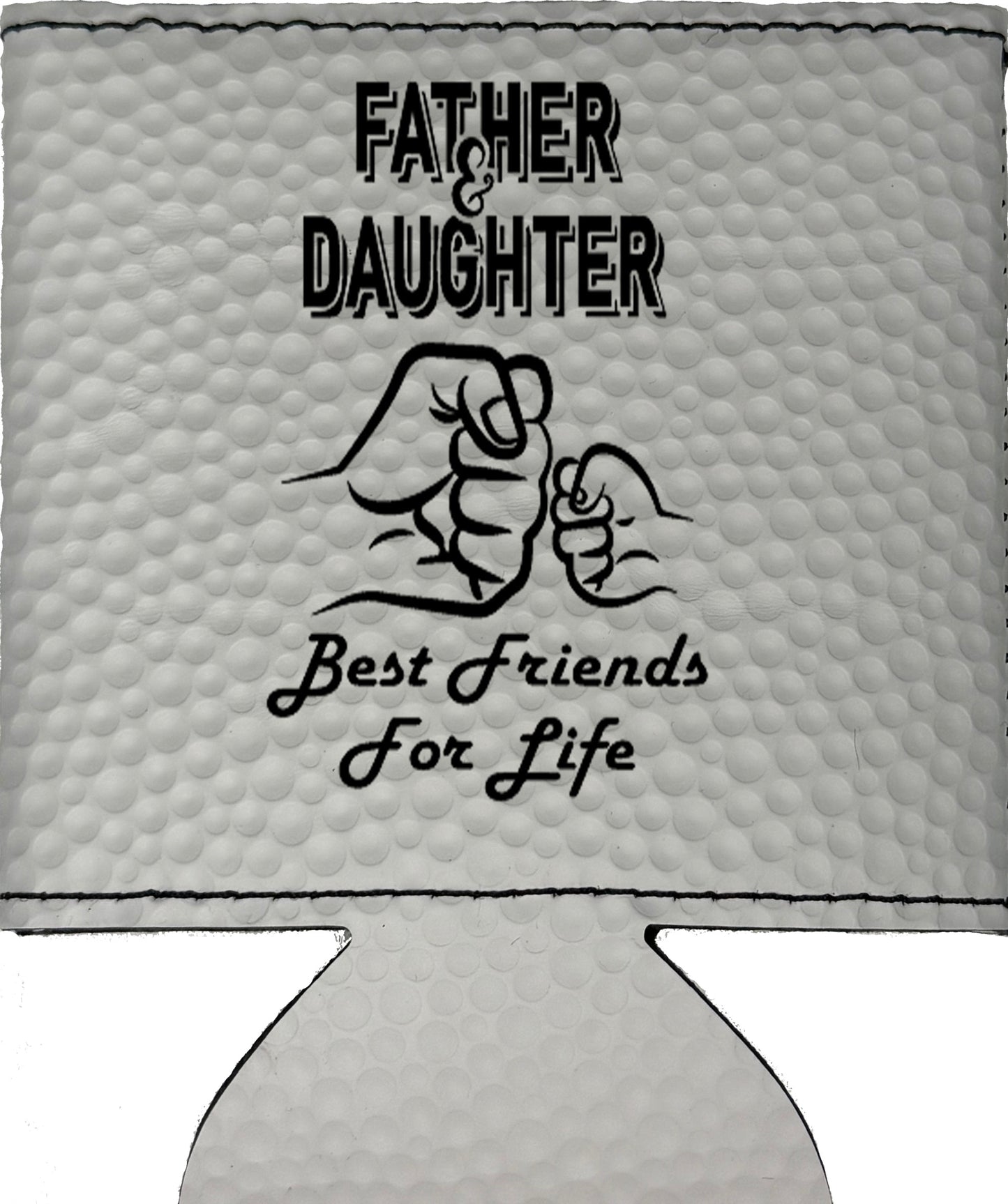 Father & Daughter Fist Bump Magnetic Leather Koozie-Golf Ball