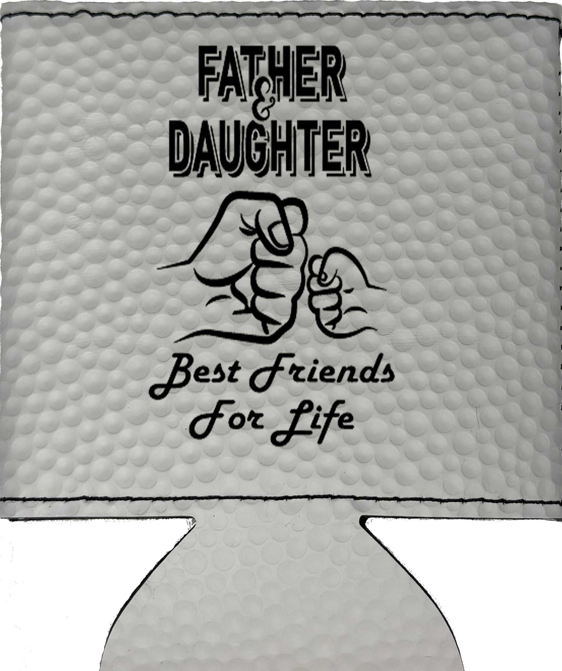 Father & Daughter Fist Bump Magnetic Leather Koozie-Golf Ball