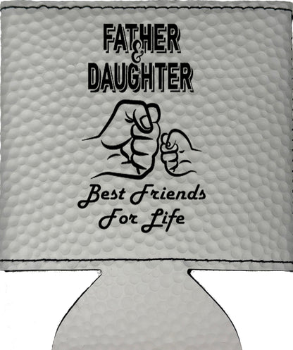 Father & Daughter Fist Bump Magnetic Leather Koozie-Golf Ball
