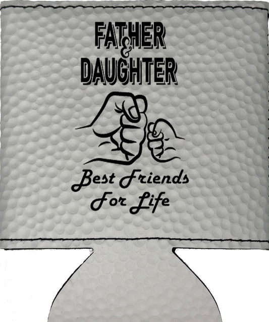Father & Daughter Fist Bump Magnetic Leather Koozie-Golf Ball