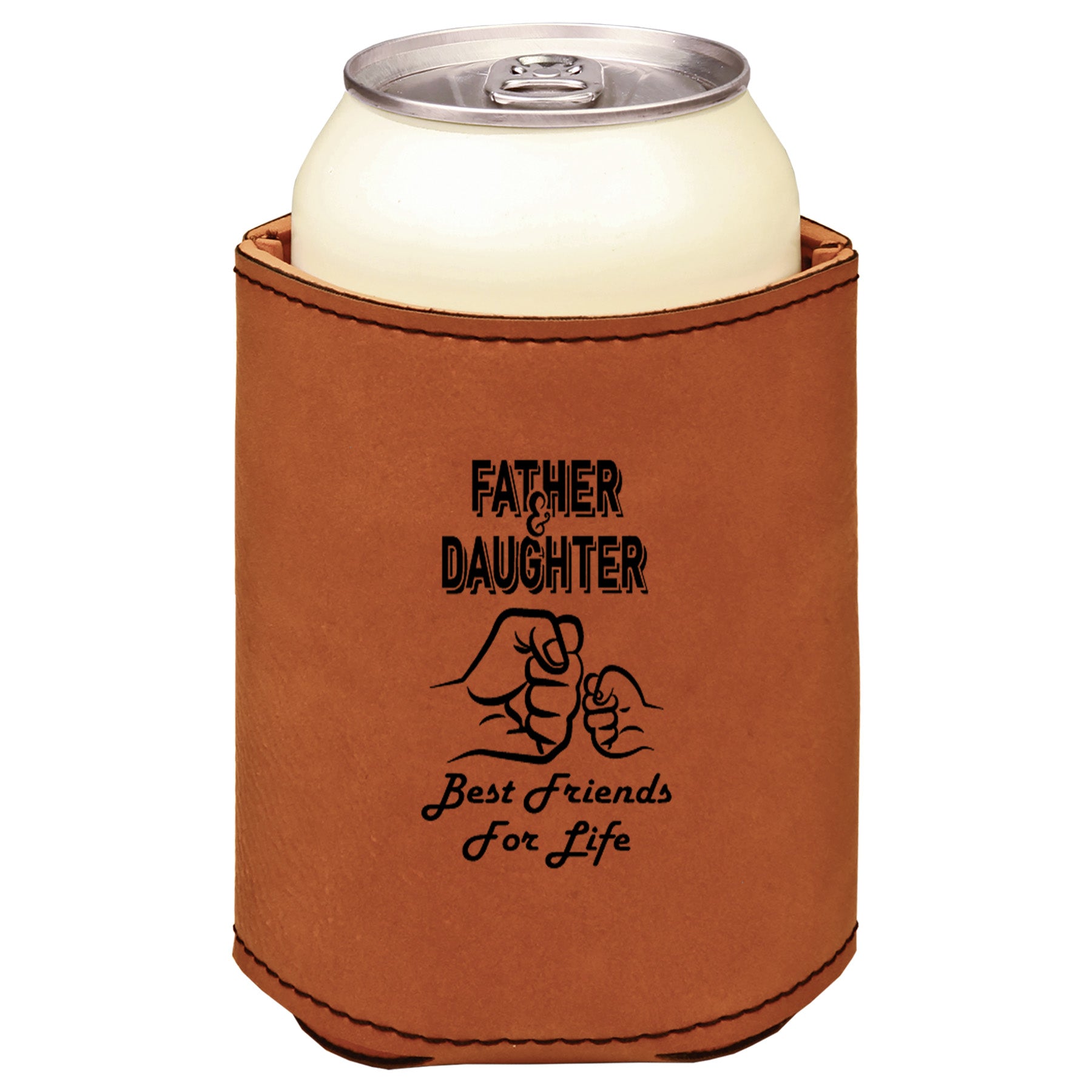 Father & Daughter Fist Bump Leatherette Koosie-Rawhide