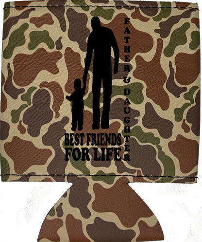 Father & Daughter Best Friends Magnetic Leather Koozie-Fowl Play Camo