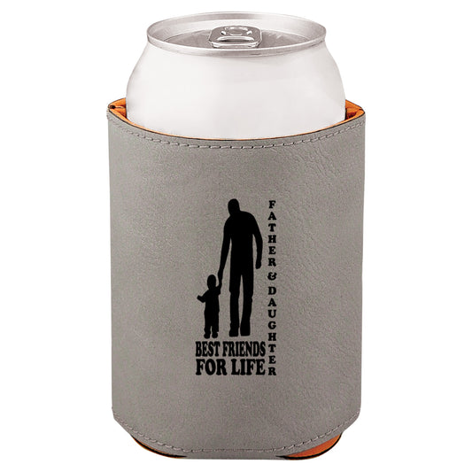 Father & Daughter Best Friends Leatherette Koosie-Gray