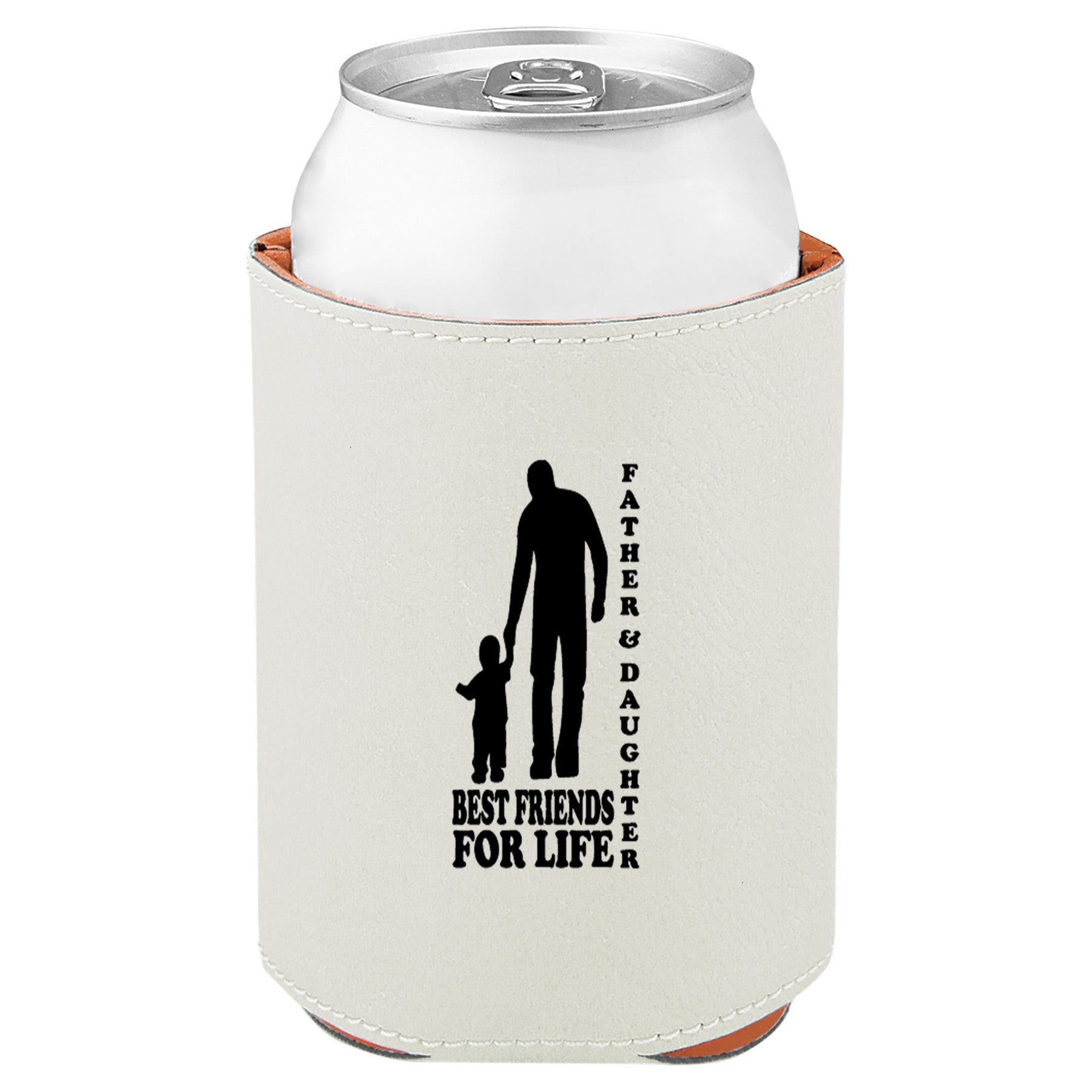 Father & Daughter Best Friends Leatherette Koosie-White