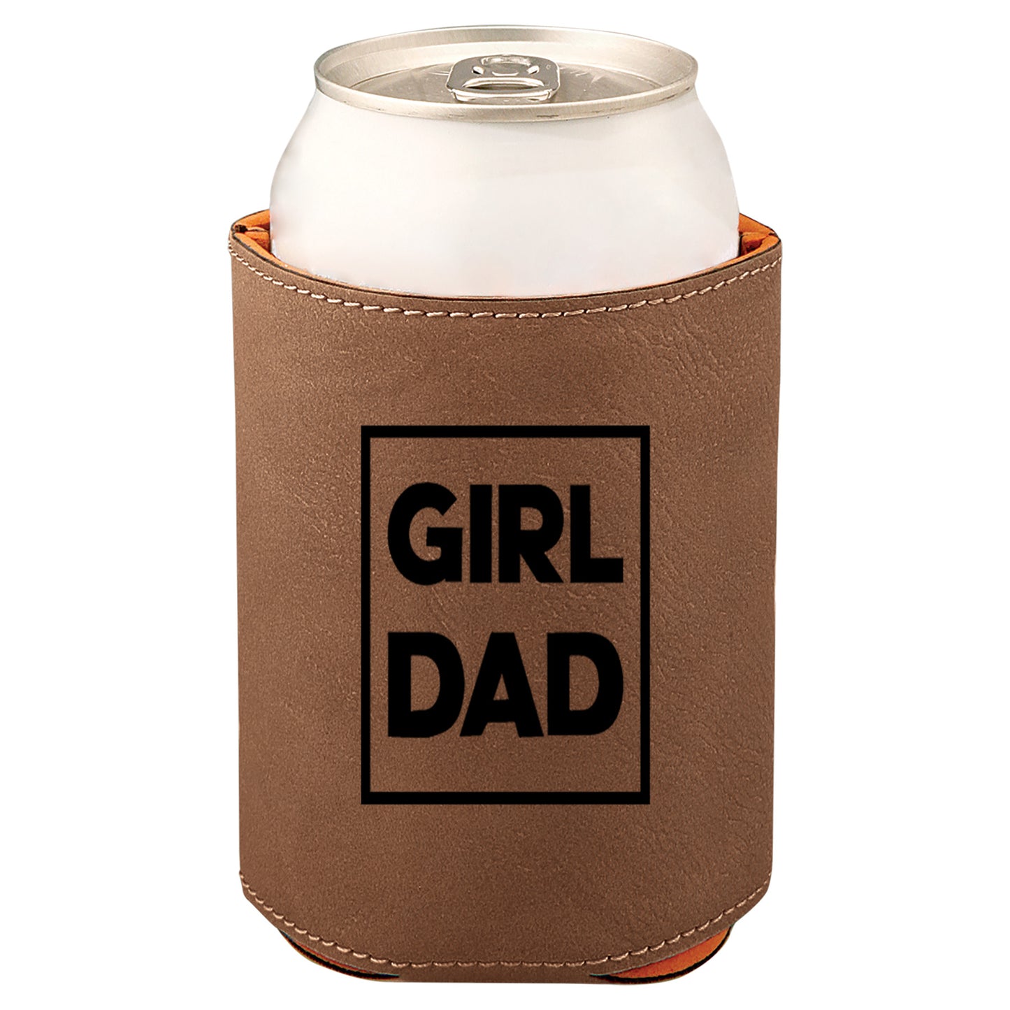 Girl Dad Leatherette Koosie-Dark Brown