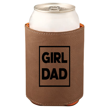Girl Dad Leatherette Koosie-Dark Brown