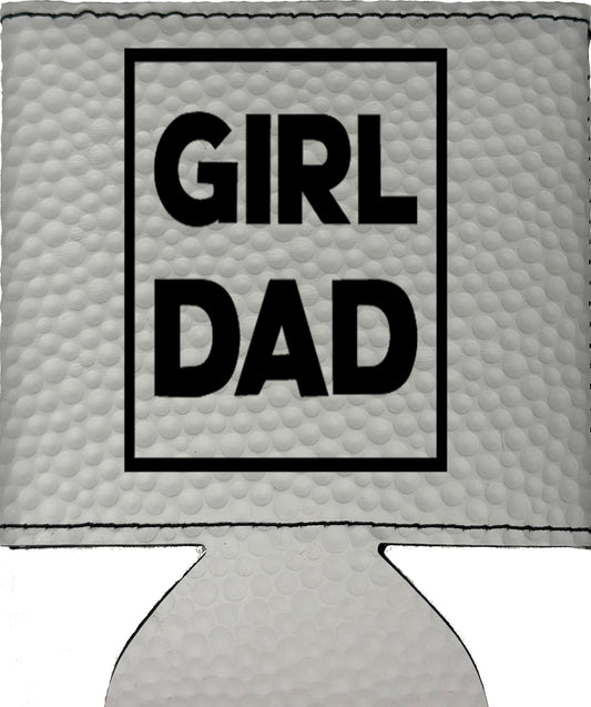 Girl Dad Magnetic Leather Koozie-Golf Ball