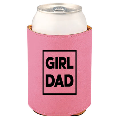 Girl Dad Leatherette Koosie-Pink