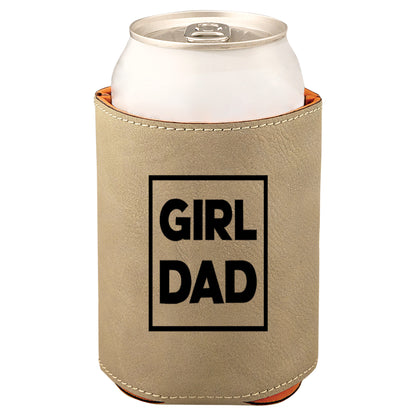 Girl Dad Leatherette Koosie-Tan