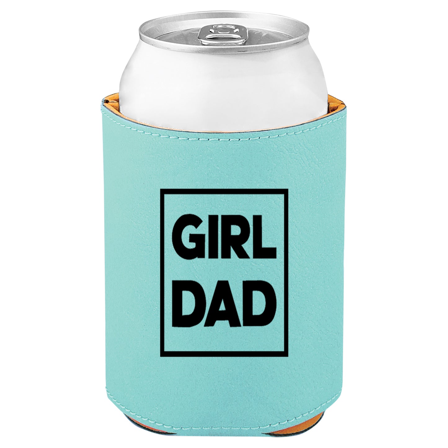 Girl Dad Leatherette Koosie-Teal