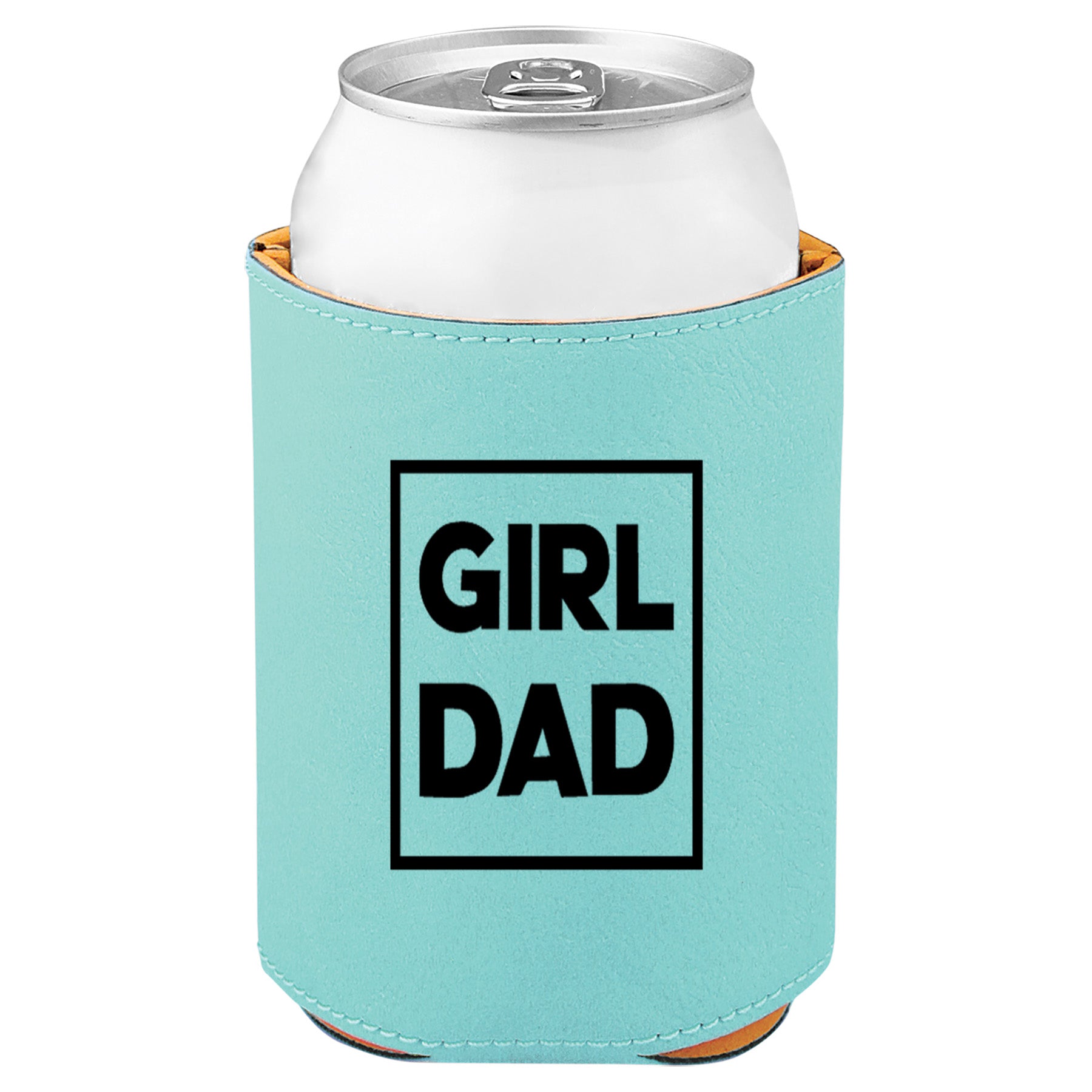 Girl Dad Leatherette Koosie-Teal